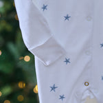 Personalised My 1st Christmas 2026 Blue Star Sleepsuit