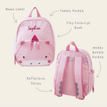Personalised Pink Unicorn Face Medium Backpack