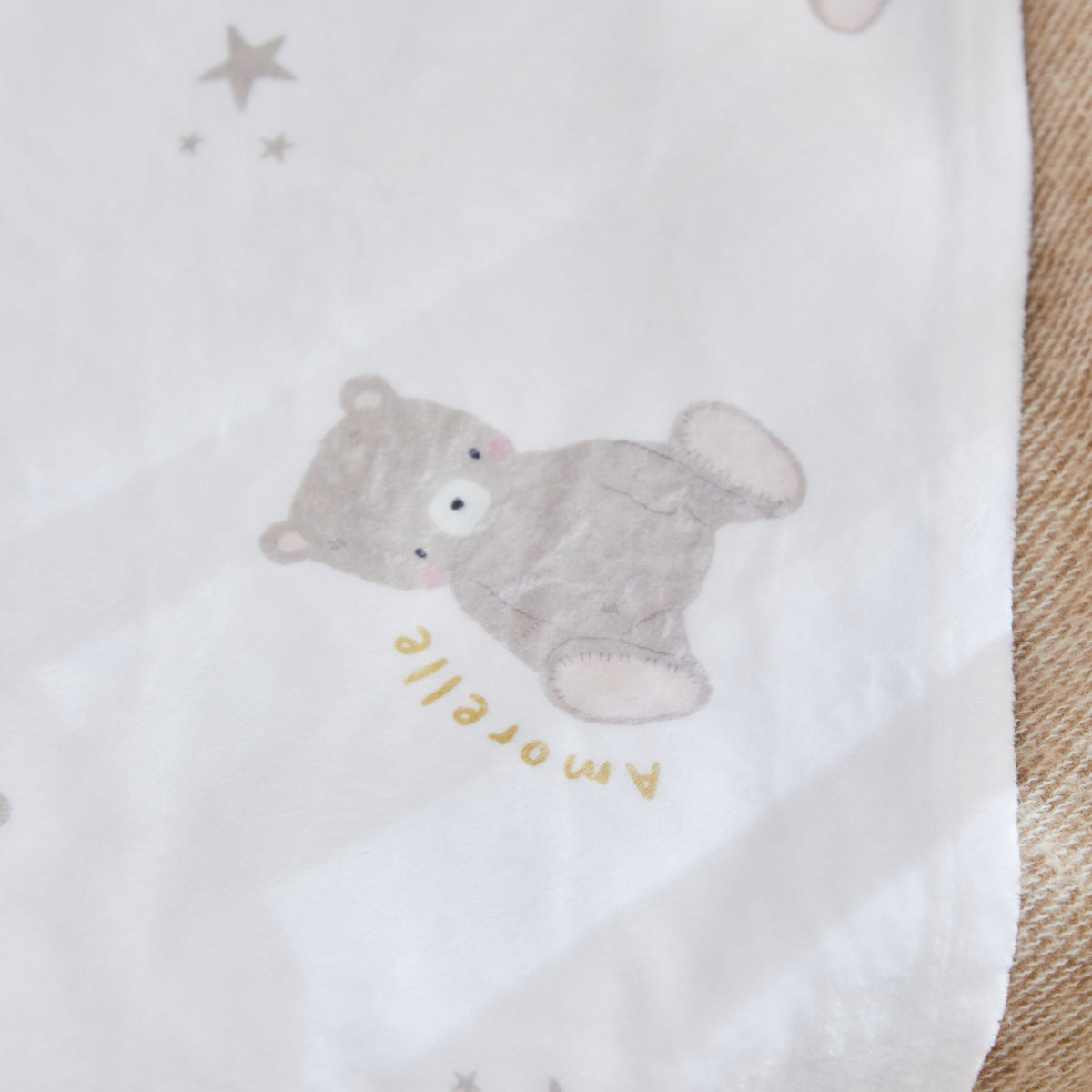 Personalized Biscuit Bear Fleece Baby Blanket