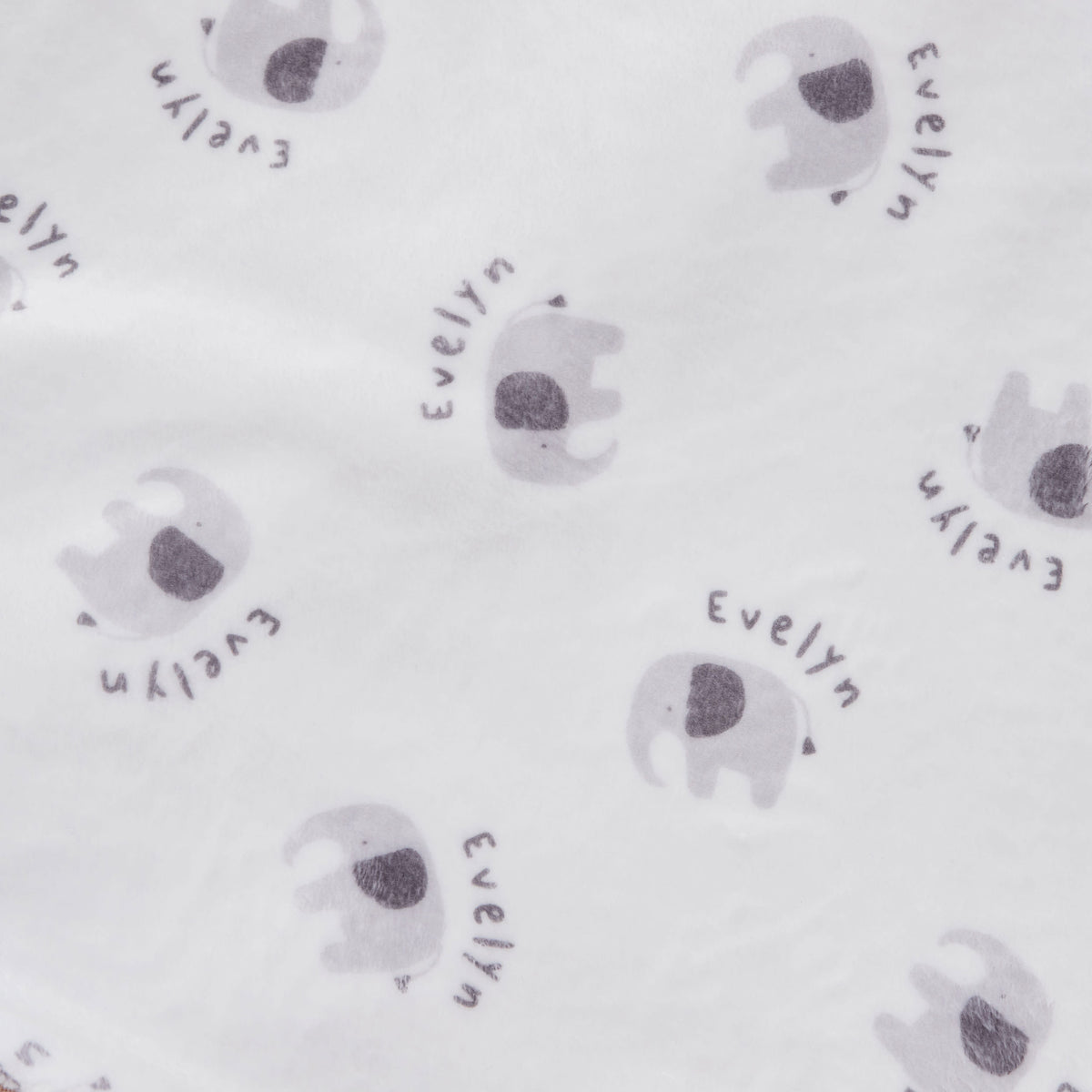 Personalized Grey Elephant Fleece Blanket 