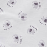 Personalized Grey Elephant Fleece Blanket 