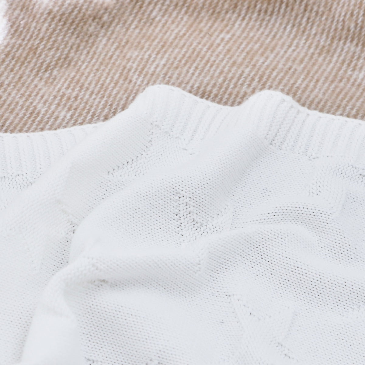 Personalized Ivory Star Jacquard Baby Blanket