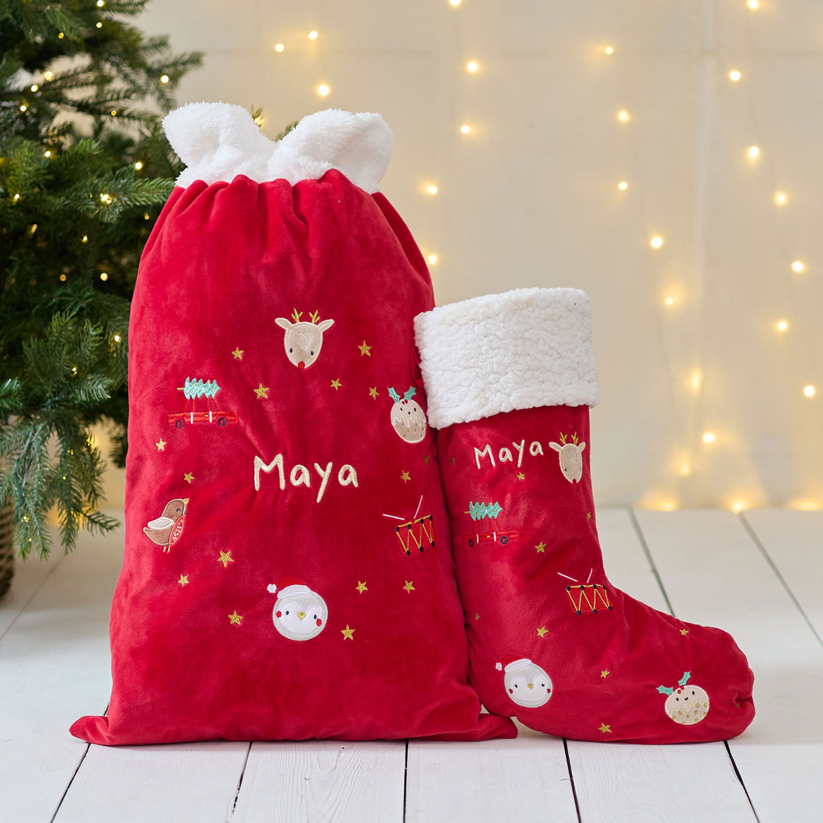 Personalised Red Christmas Detail Gift Set