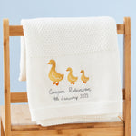 Personalized Three Ducks Ivory Shawl