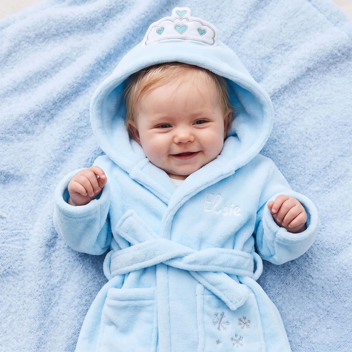 Personalised Snow Princess Hooded Fleece Robe