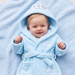 Personalised Snow Princess Blue Hooded Fleece Robe 