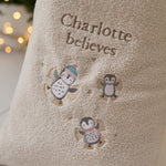 Personalised Penguin Cream Borg Sack