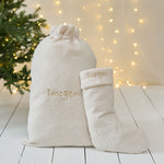 Personalised Cream Borg Sack and Stocking Gift Set