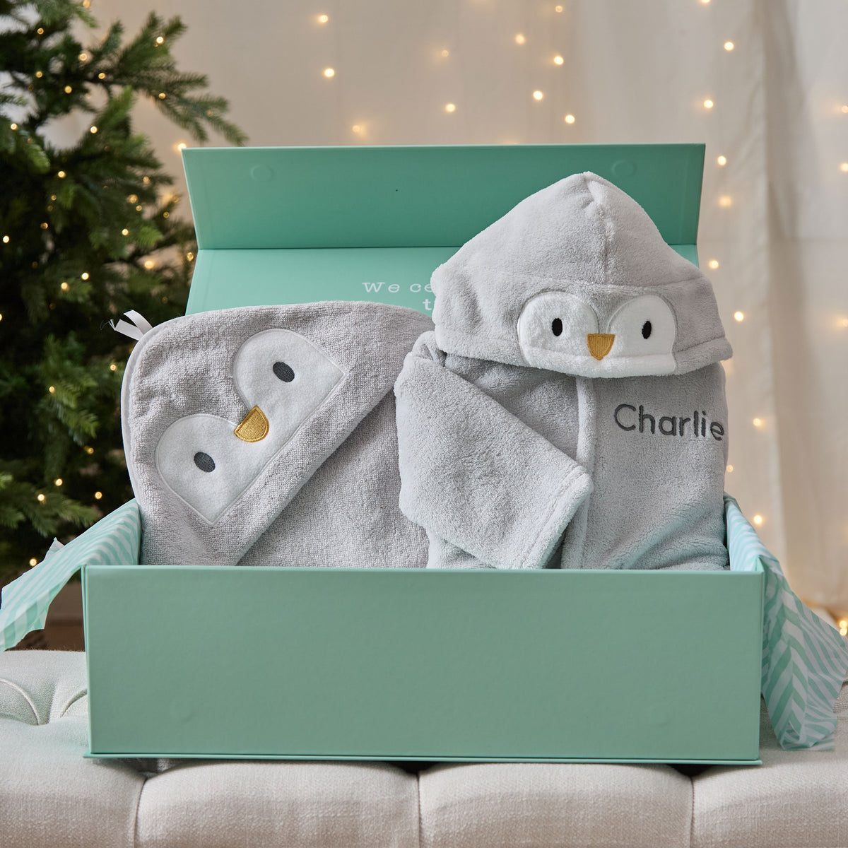 Personalised Penguin Splash & Snuggle Gift Set