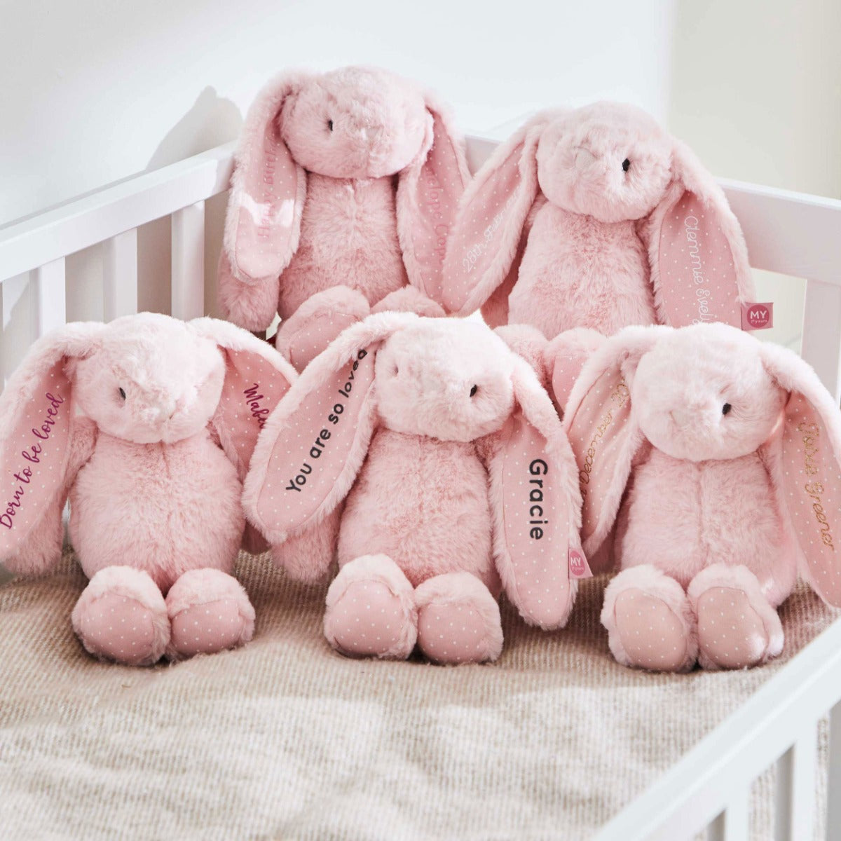 Personalised Pink Bunny Soft Toy - Embroidered
