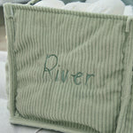 Personalised Sage Cord Nappy Caddy