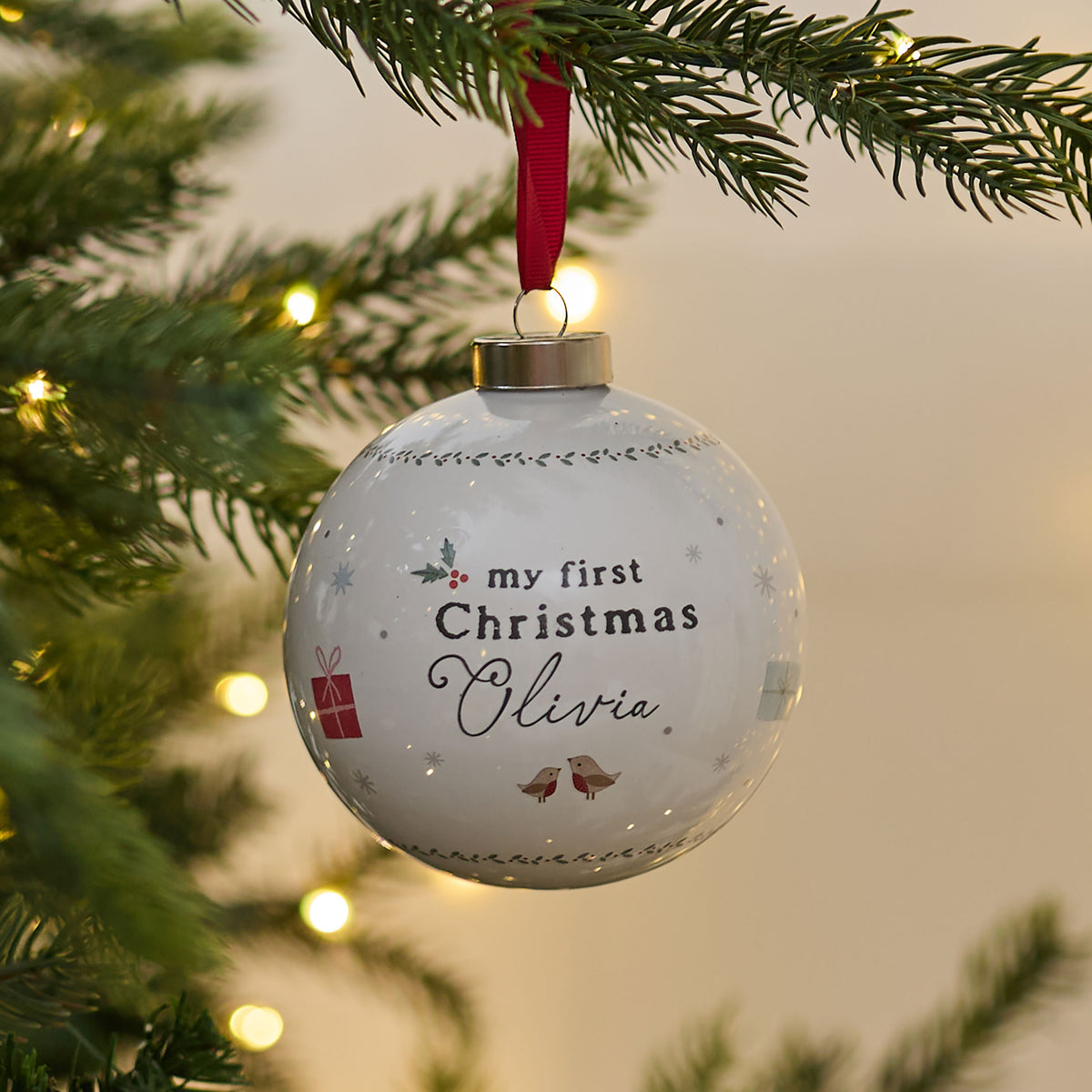 Personalised First Christmas Bauble