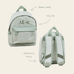 Personalised Sage Stripe Mini Backpack 