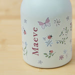 Personalised Lilac Floral Print Neutral Bottle