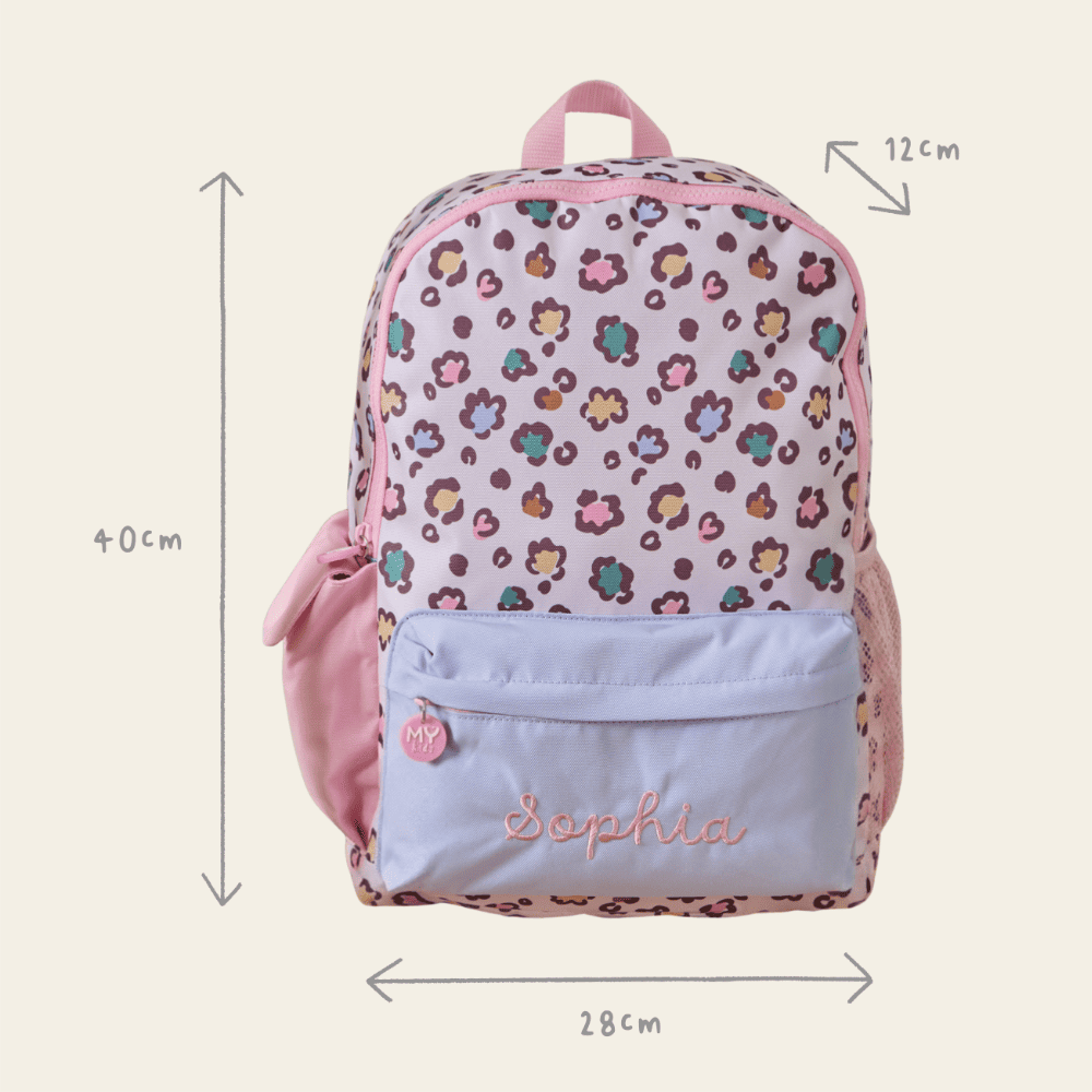 Personalised Leopard Print Big Backpack