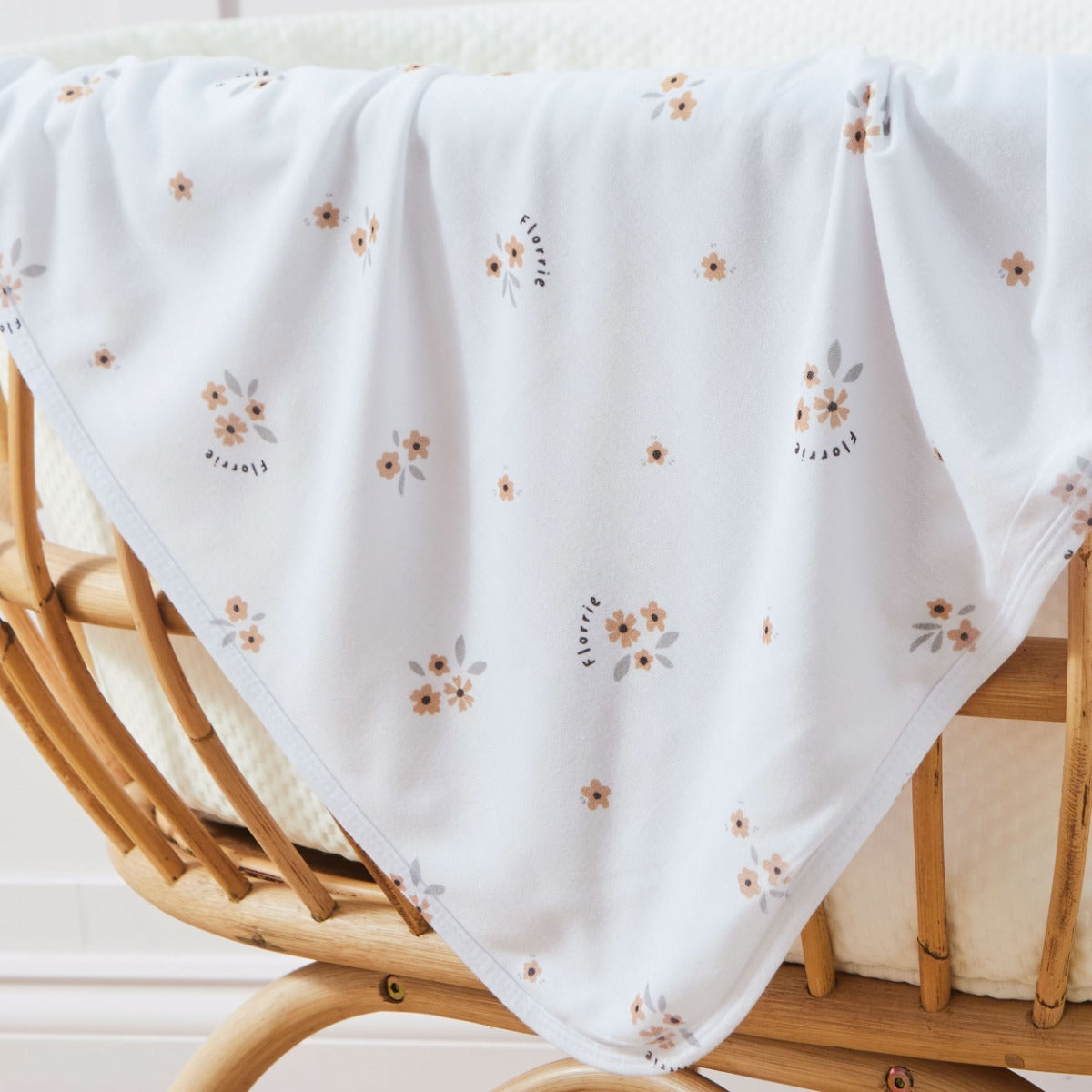 Personalized Yellow Floral Print Jersey Blanket