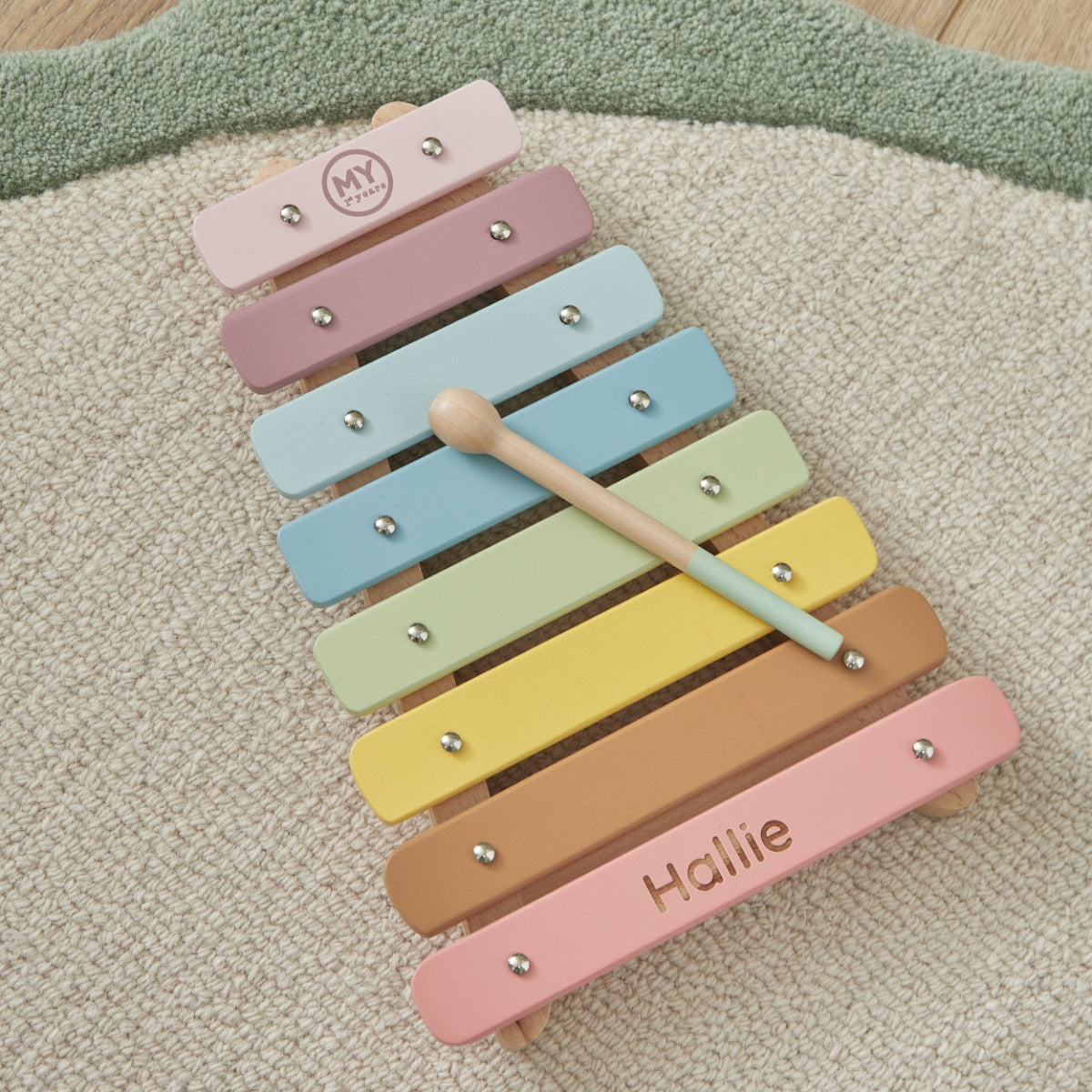 Personalised Pastel Xylophone Wooden Toy FSC®