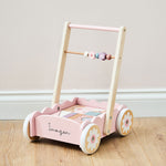 Personalised Pink Push-Along Activity Walker With Blocks FSC®