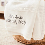 Personalized Ivory Cotton Baby Shawl