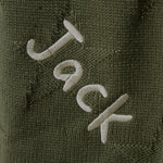 Personalised Spruce Green Jacquard Blanket
