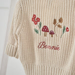 Personalised Autumn Embroidered Oatmeal Cardigan