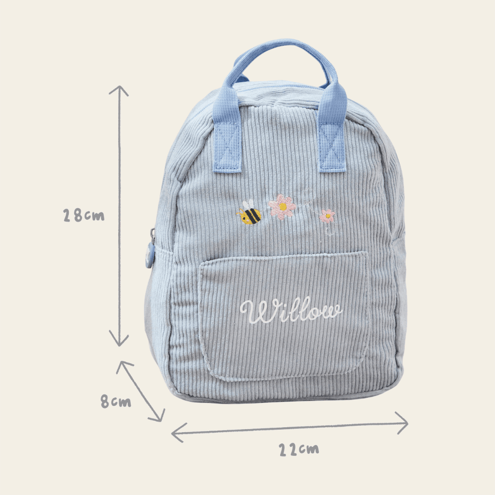 Bumblebee Blue Cord Mini Backpack