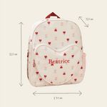 Personalised Heart Pocket Flower Medium Backpack