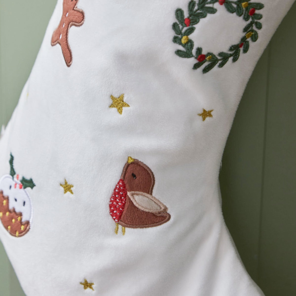 Personalised Plush Neutral Small Christmas Stocking