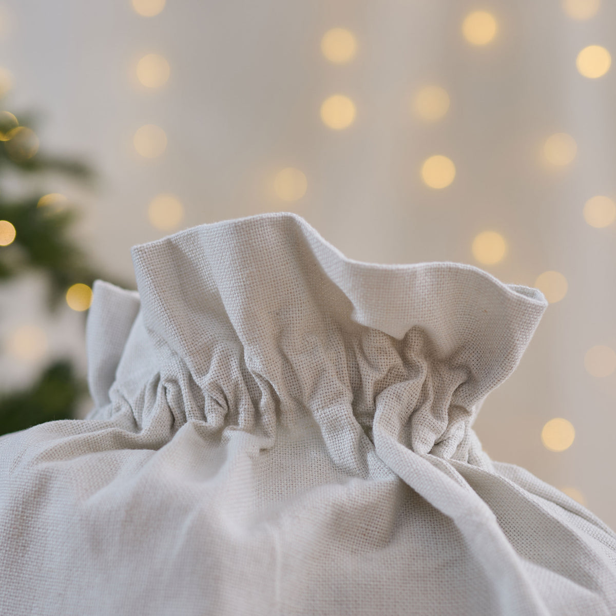 Personalised Blue Checkered Christmas Tree Sack