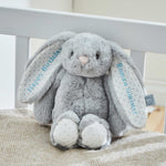 Personalised Grey Bunny Soft Toy - Embroidered