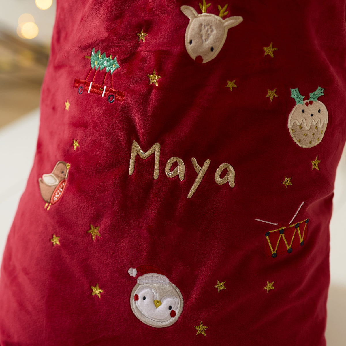 Personalised Red Embroidered Christmas Sack