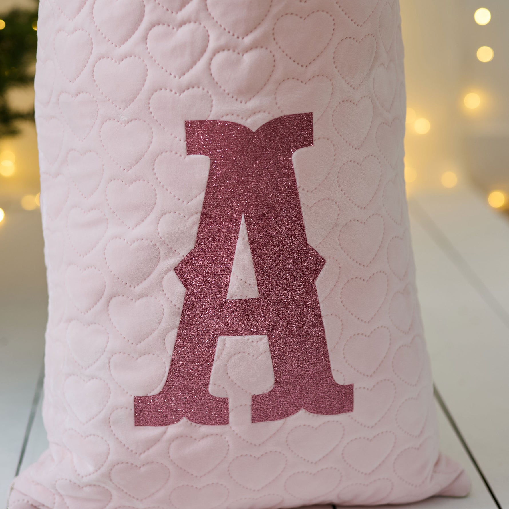 Personalised Pink Velvet Initial Gift Sack