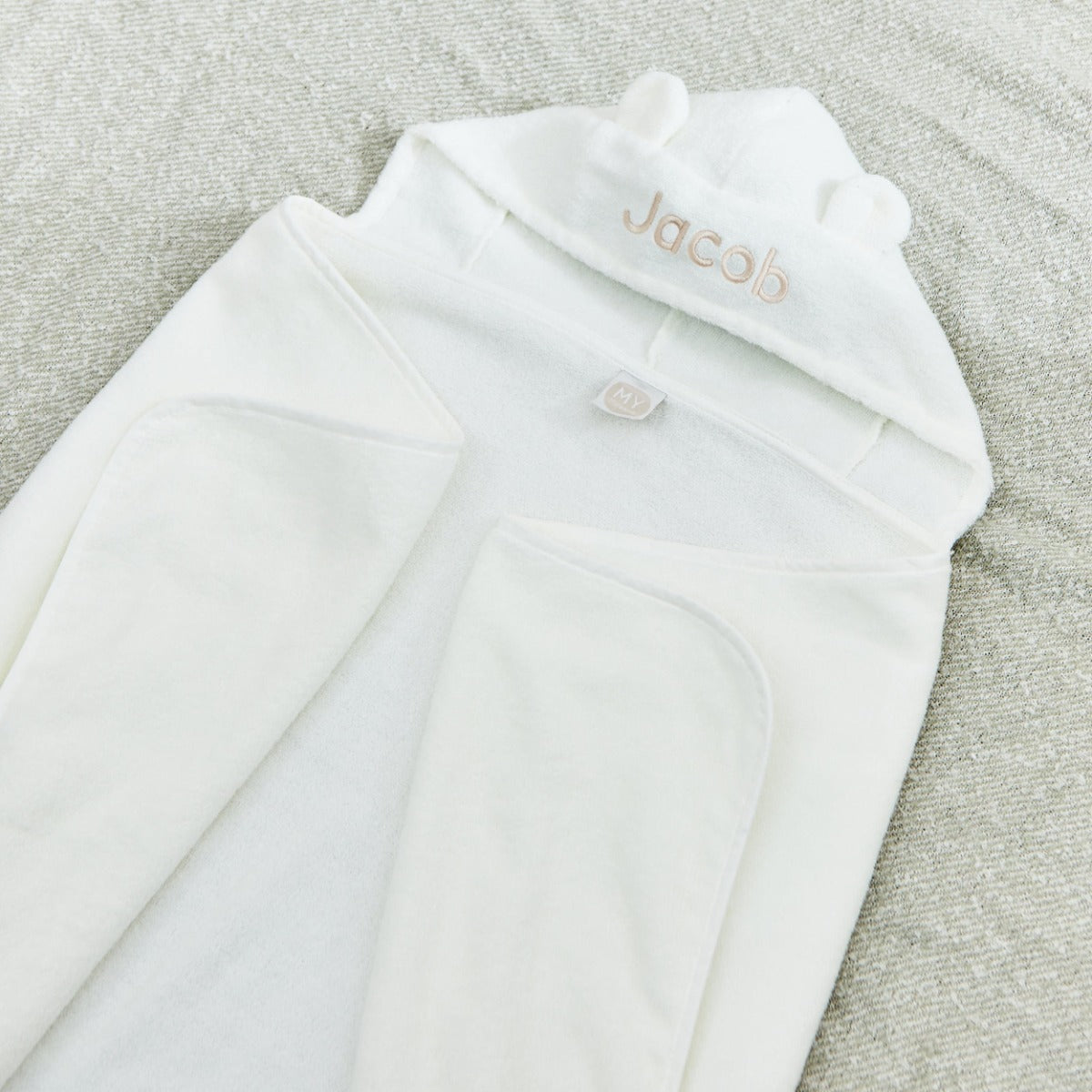 Personalized Ivory Hooded Towel