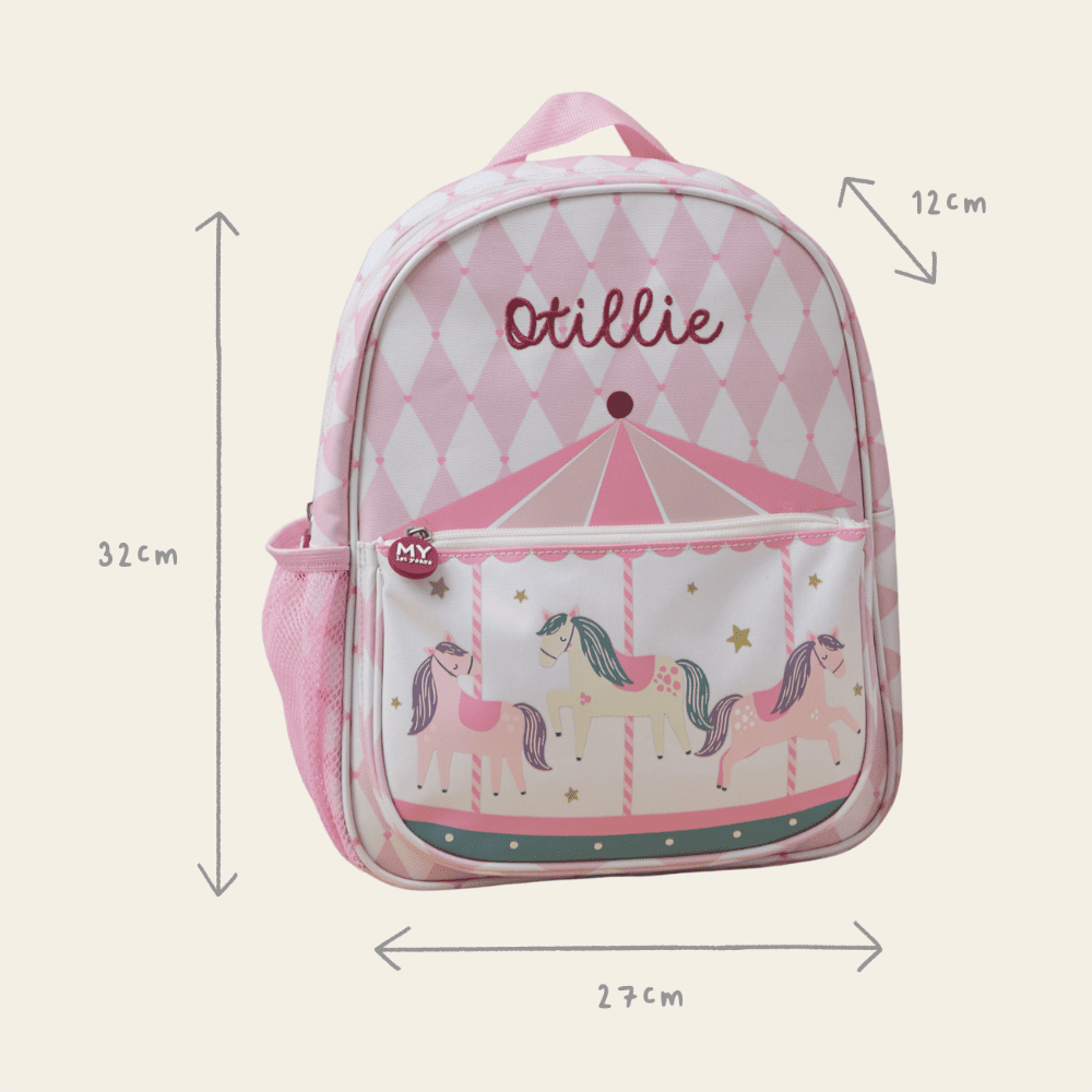 Personalised Harlequin Carousel Medium Backpack