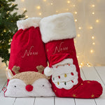 Personalised Santa and Reindeer Stocking and Sack Gift Set