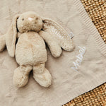 Personalized Oatmeal Blanket & Bunny Gift Set
