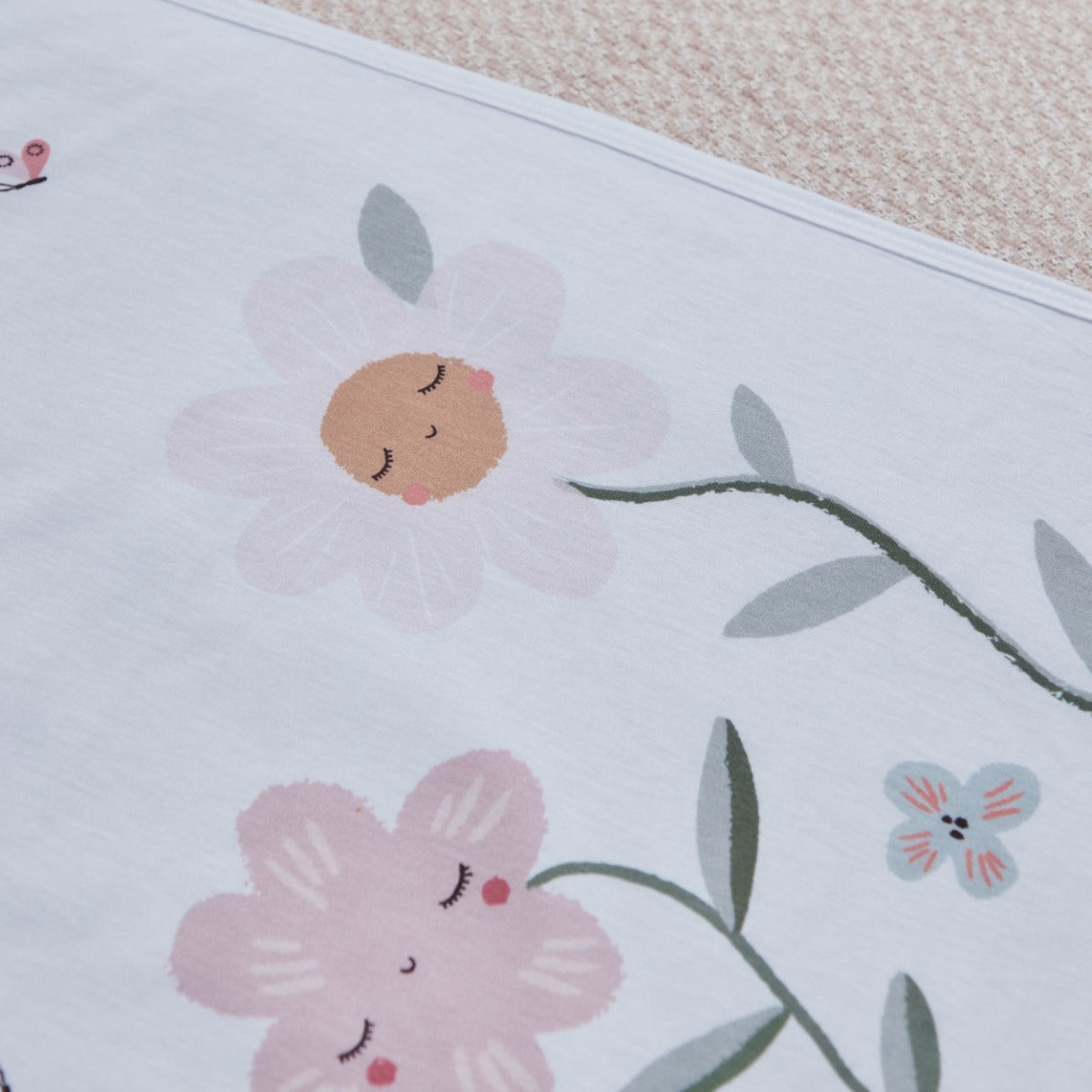 Personalized Sweet Pink Flower Jersey Blanket