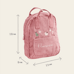 Personalised Bloom & Blossom Pink Mini Cord Backpack