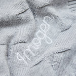 Personalized Grey Star Jacquard Baby Blanket