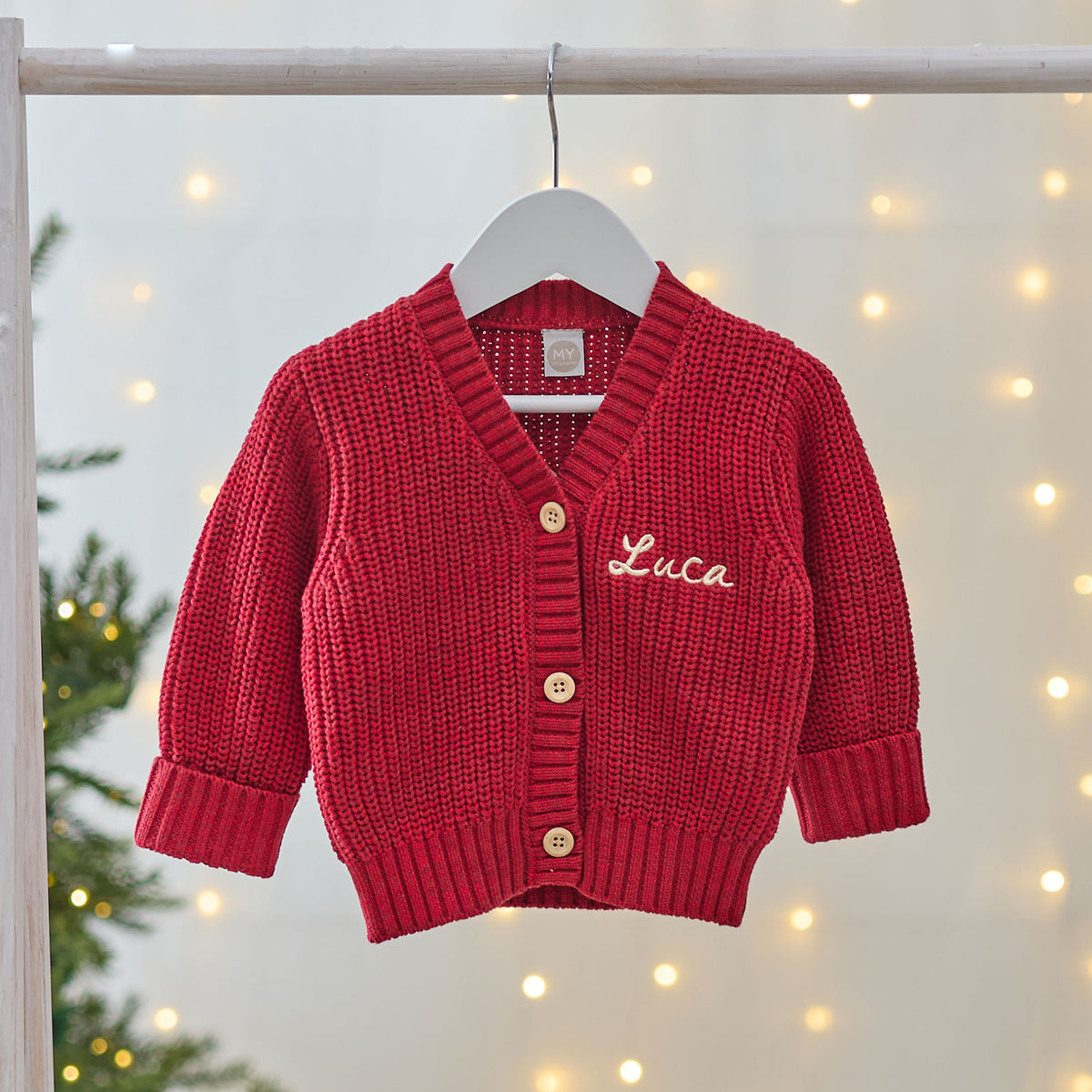 Personalised My 1st Christmas Red Cardigan