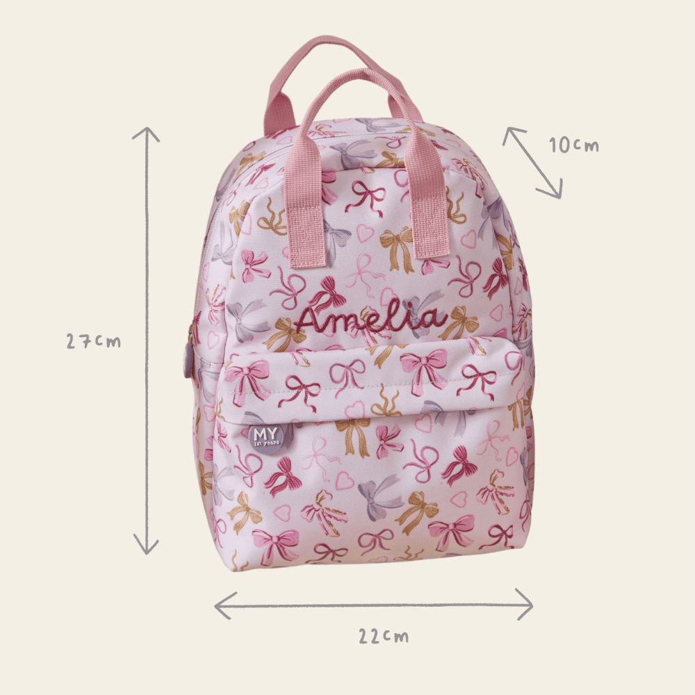 Personalised Bow Grab Mini Backpack
