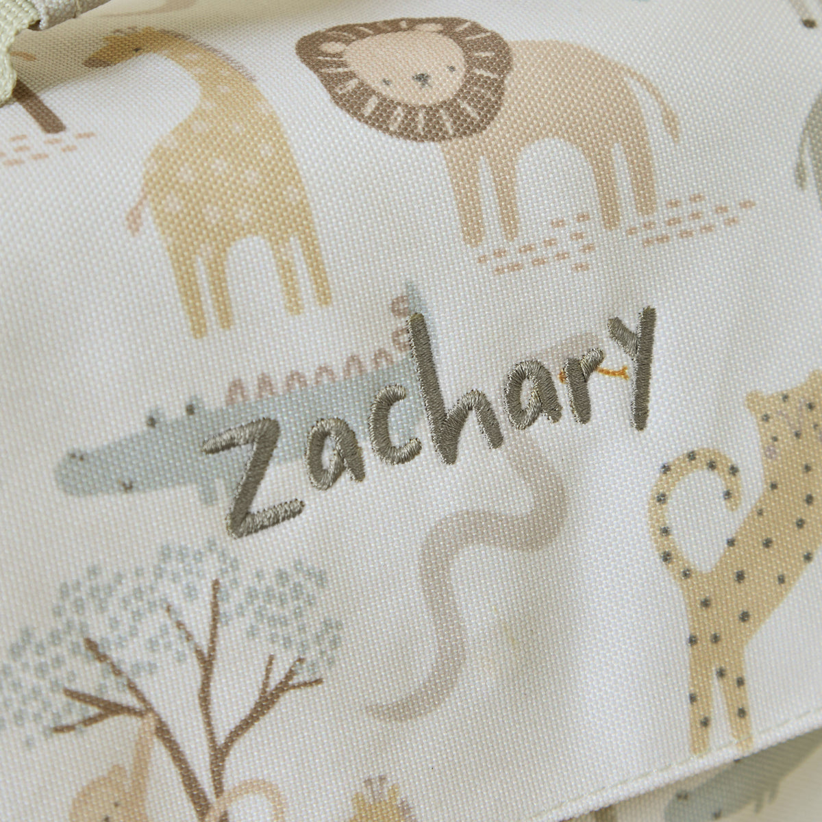 Personalised Neutral Safari Grab Handle Lunchbag
