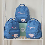 Personalised Pet Embroidered Denim Backpack