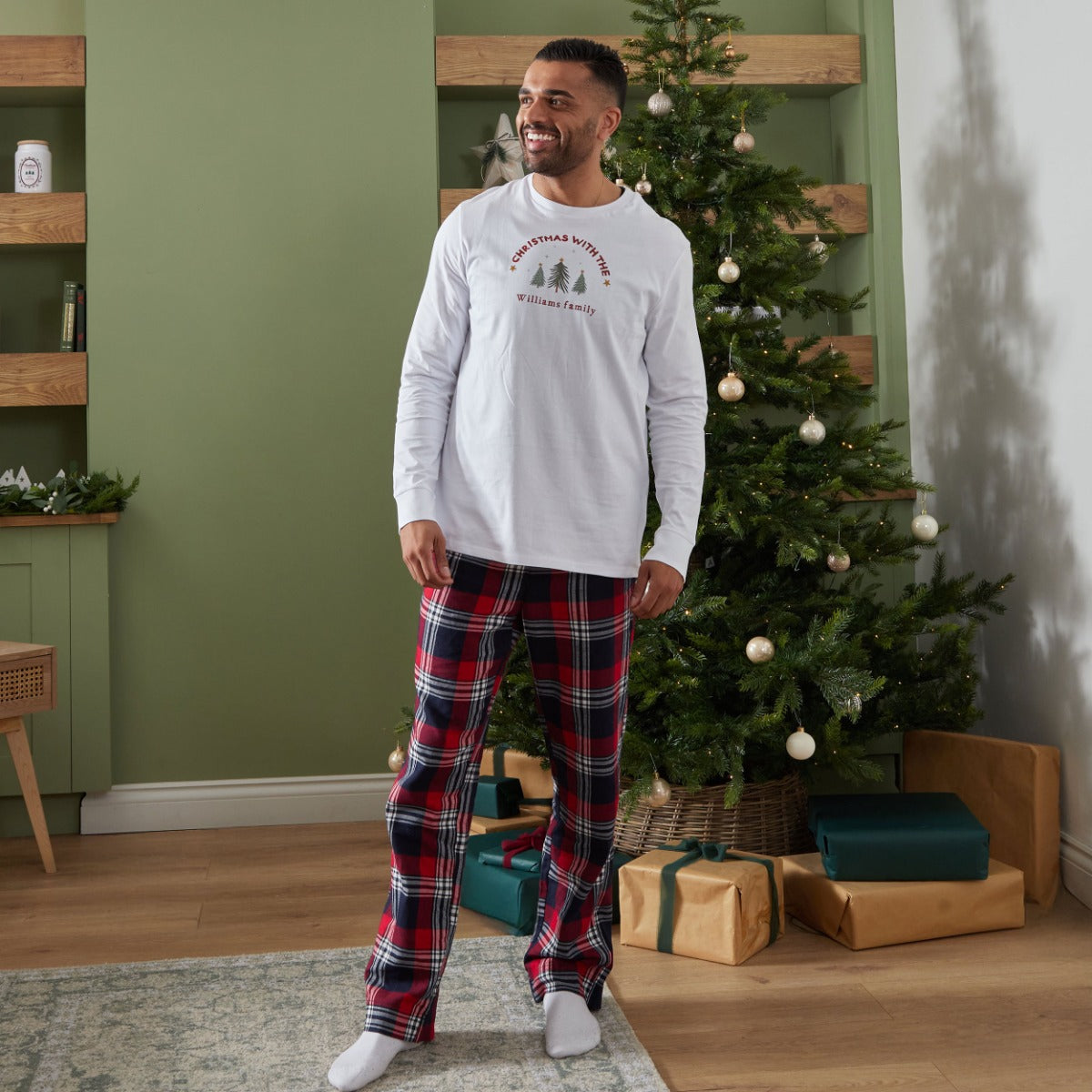 Personalised Mens Family Christmas Pyjama Set