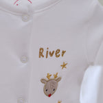 Personalised Christmas Embroidered Sleepsuit