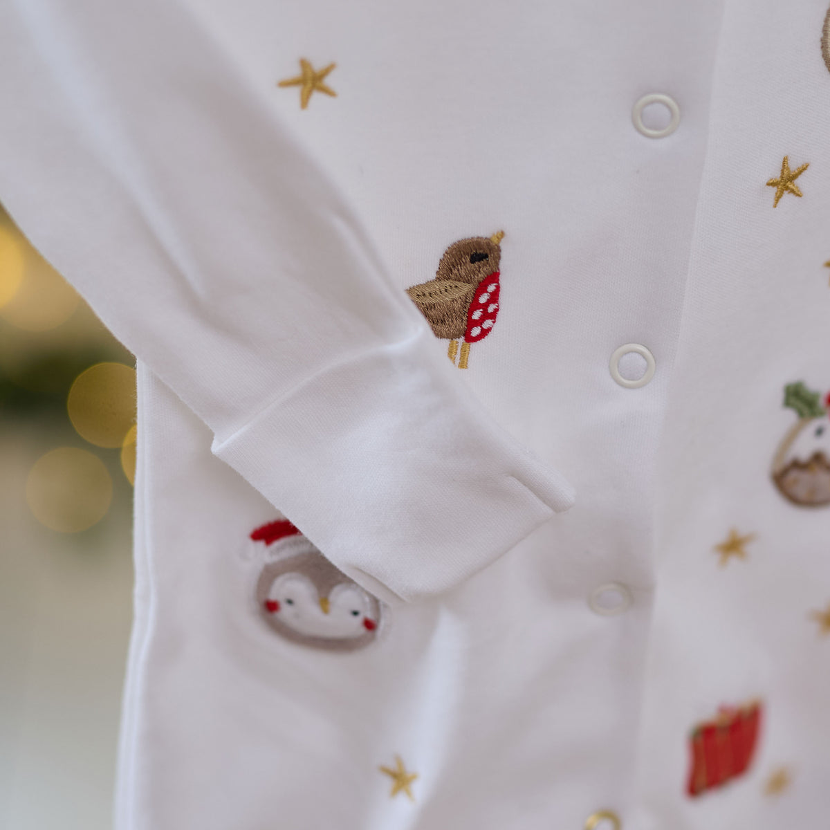 Personalised Christmas Embroidered Sleepsuit