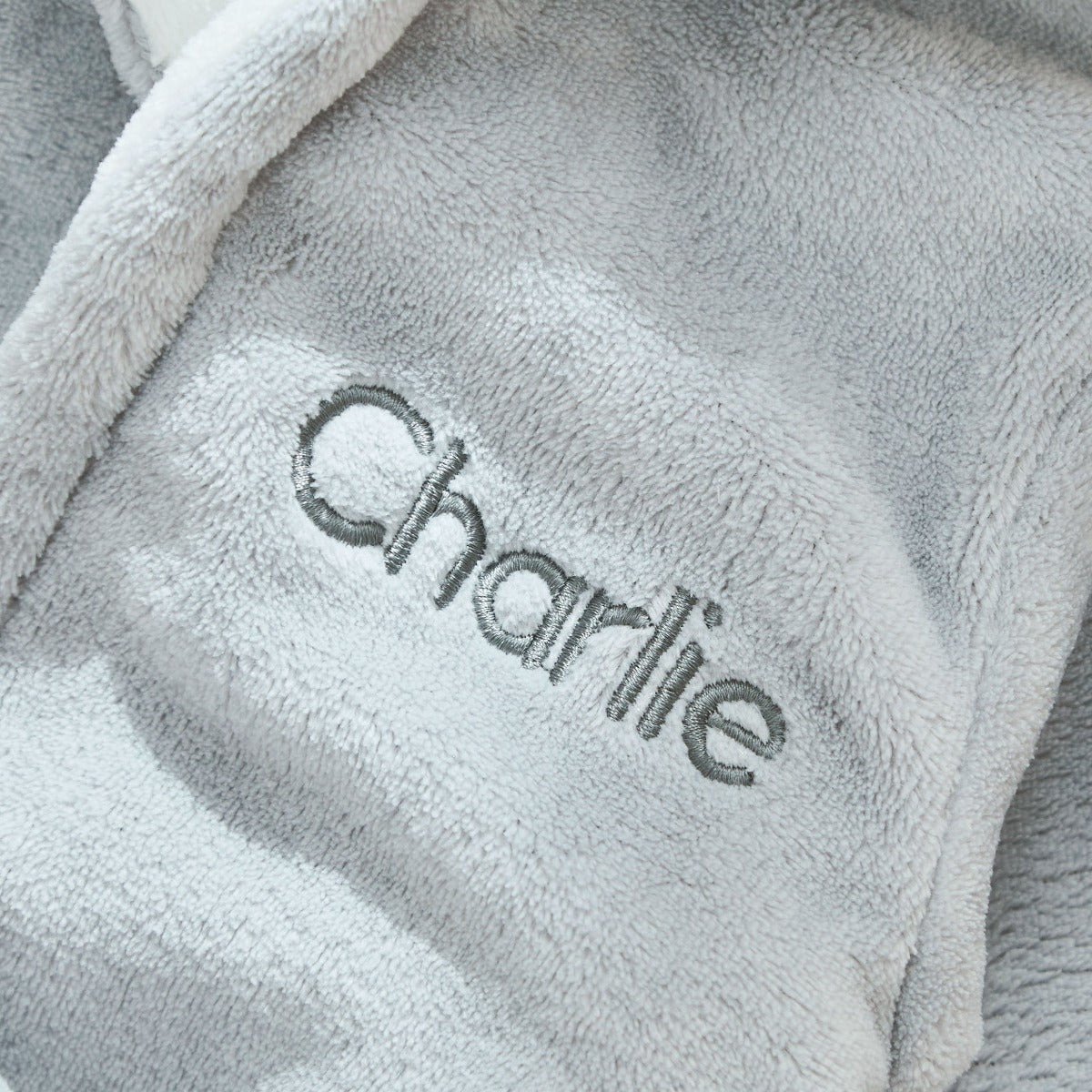 Personalized Grey Penguin Fleece Robe