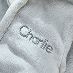 Personalized Grey Penguin Fleece Robe