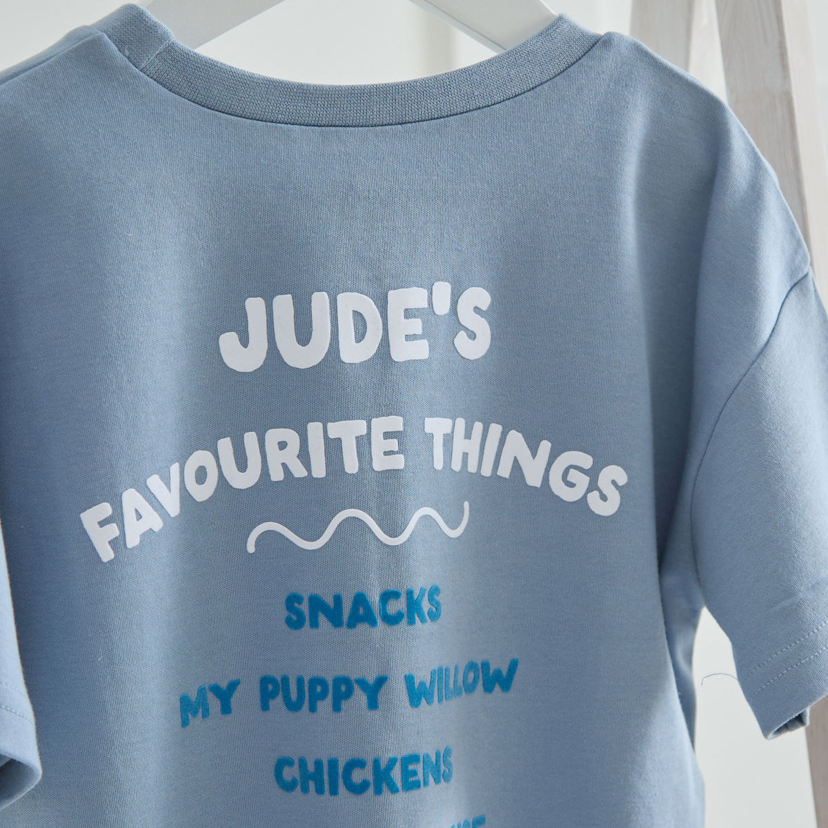 Personalised My Most Favourite Things Blue T-Shirt
