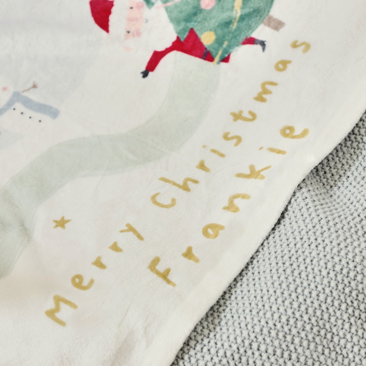 Personalised Christmas Village Fleece Blanket